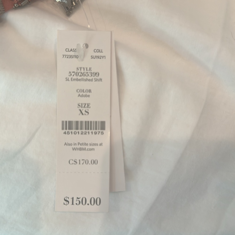 Dress-White House Black Market (new w tags) Coral color w/ silver beading. XS - Picture 3 of 7